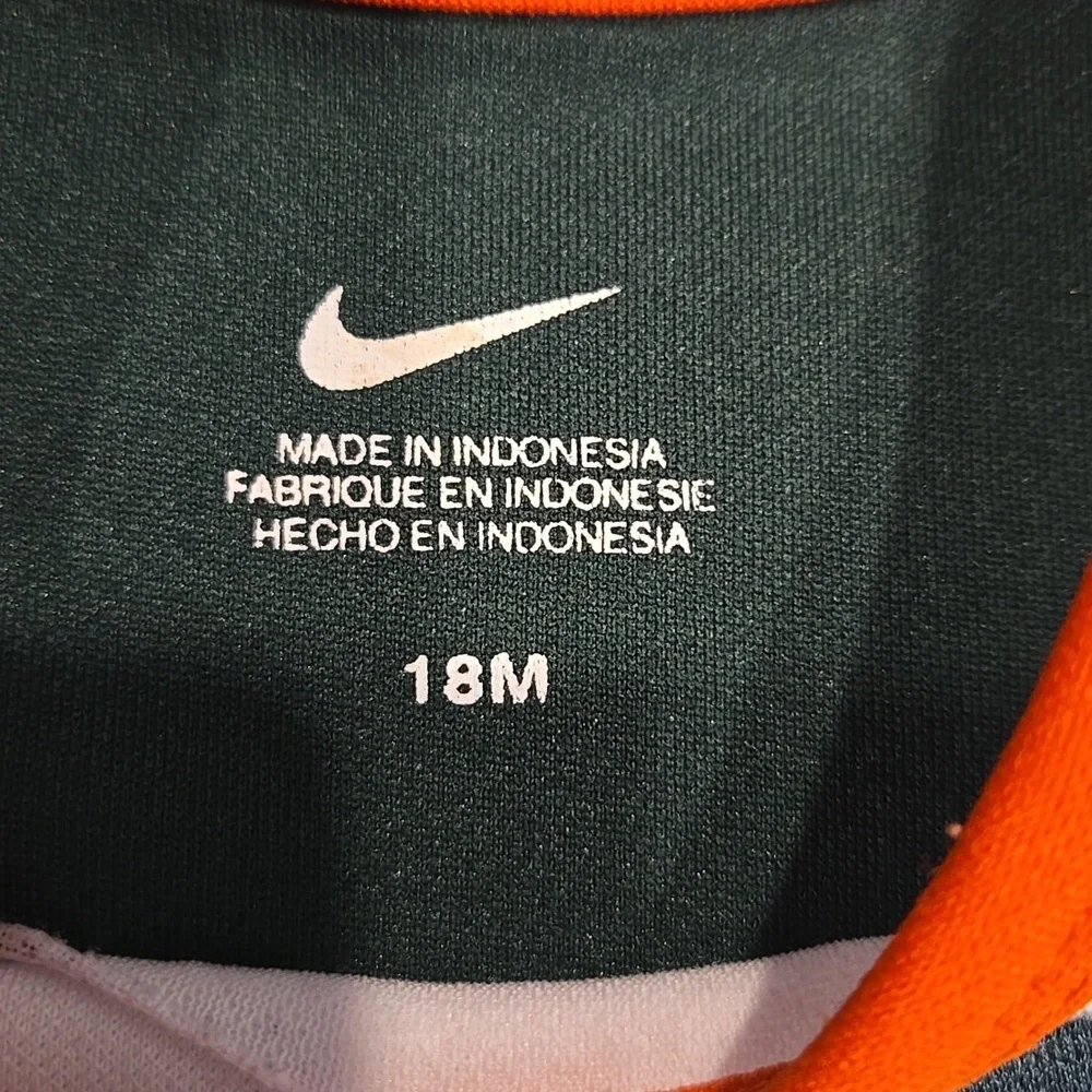 NIKE MIAMI HURRICANES CHEERLEADER DRESS. SIZE 18 MONTHS.